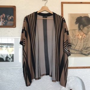 Short-Sleeved Striped Cardigan